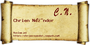 Chrien Nándor névjegykártya