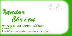 nandor chrien business card